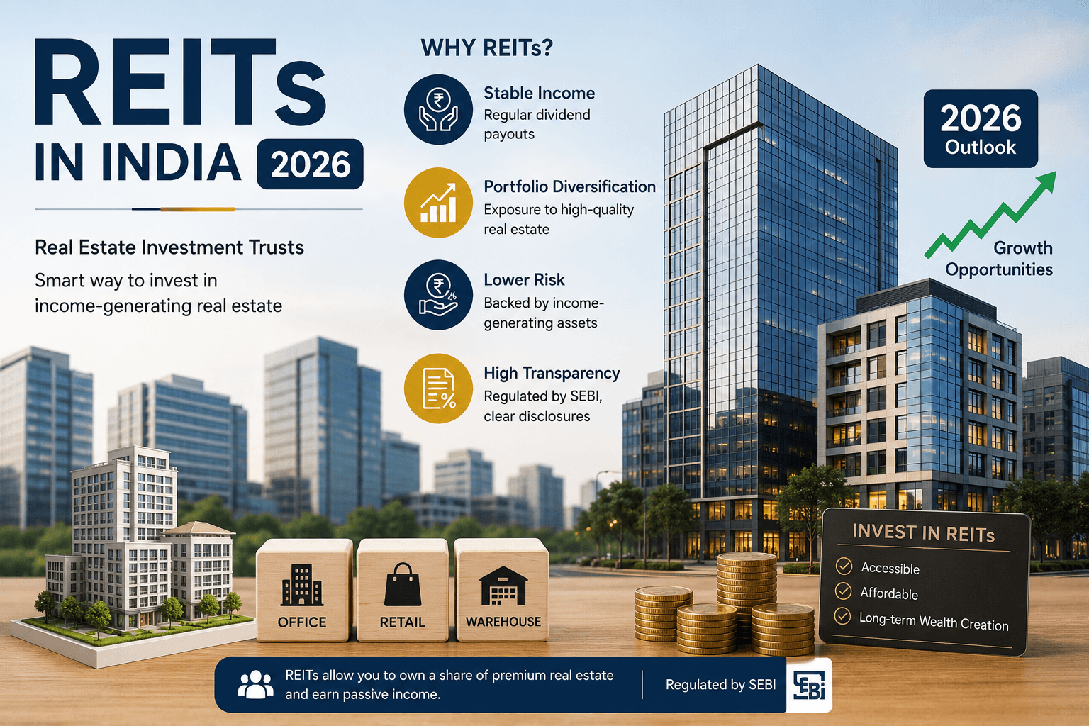 REITs India 2026 how to earn rental income without buying property